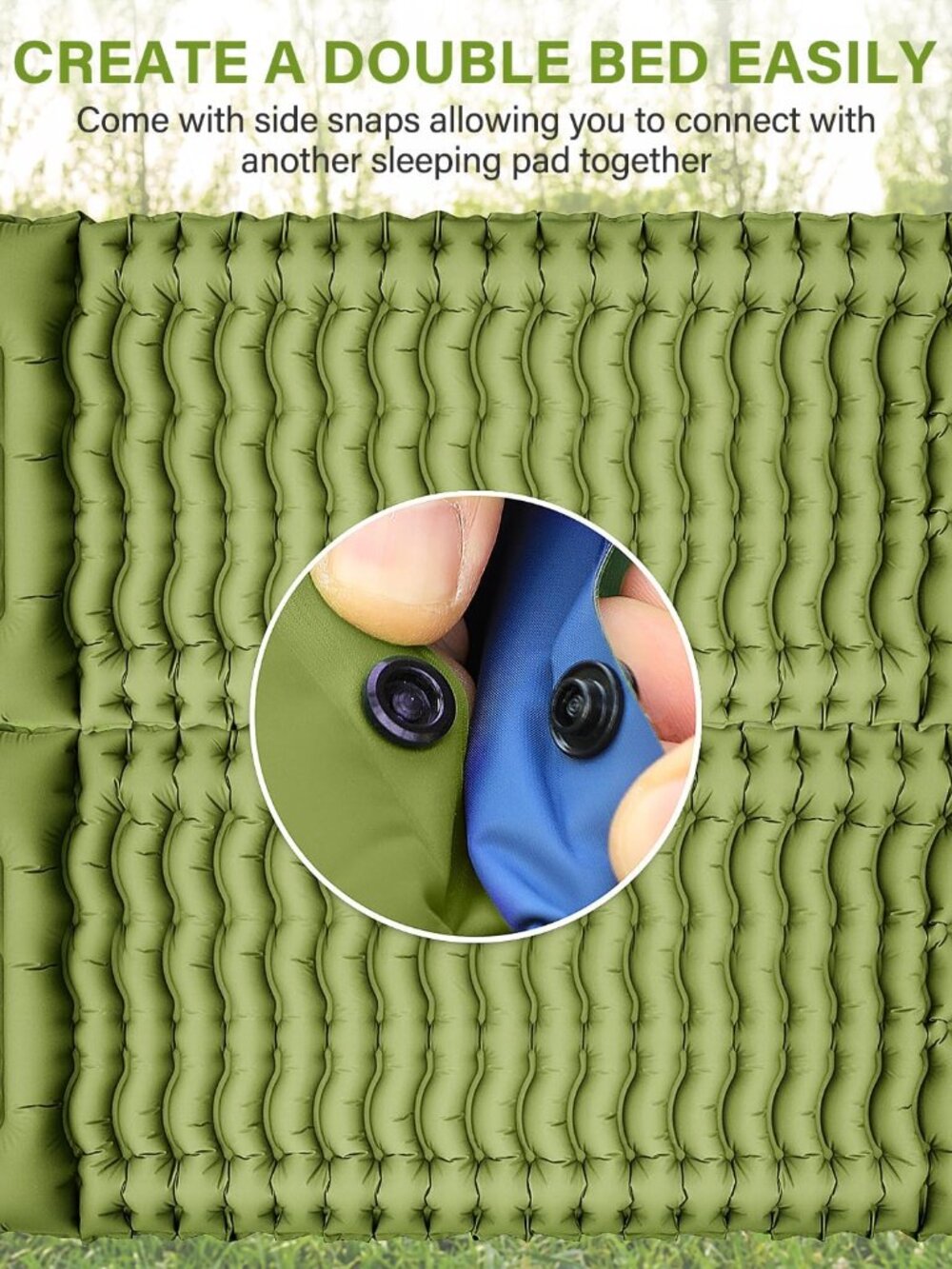 Camping Sleeping Pad, Ultralight Camping Mat with Pillow, Built-in Foot Pump Inf - Picture 5 of 8